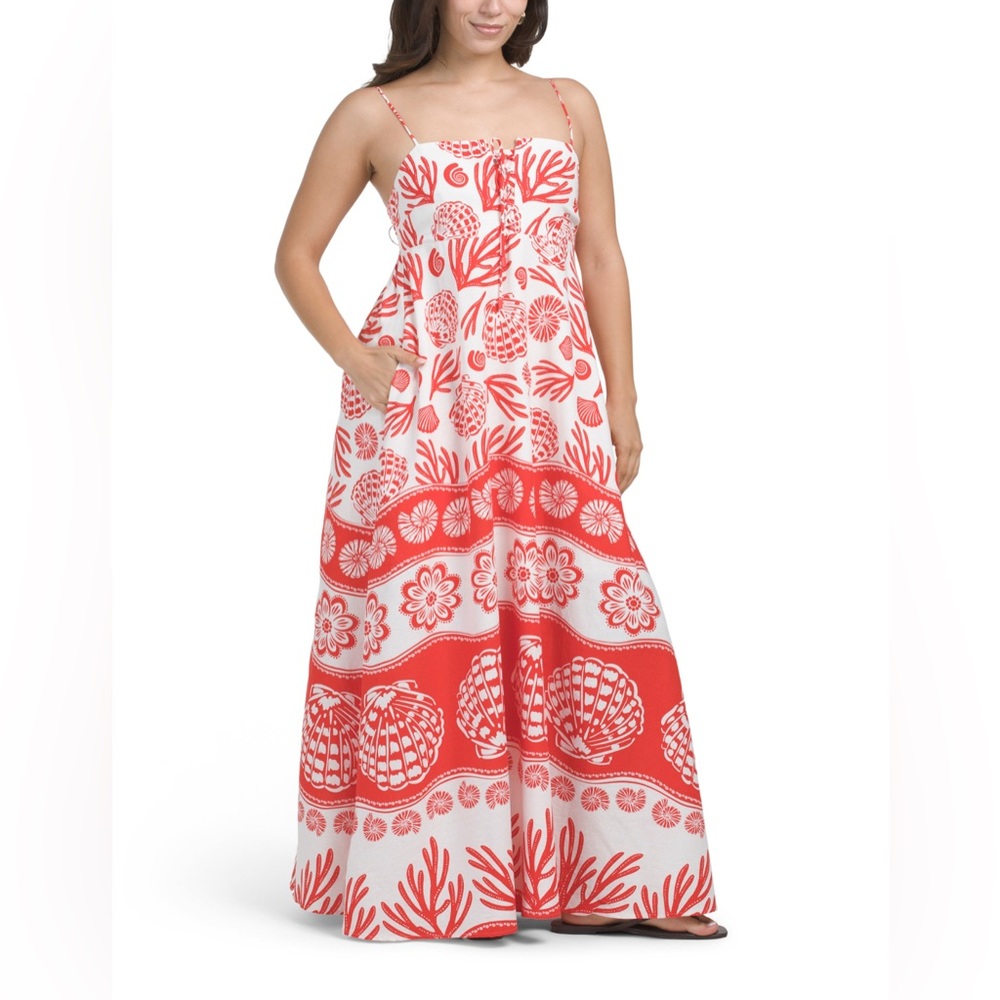Calypso St. Barth Ainika shell maxi dress Size S Small (Like Farm Rio)